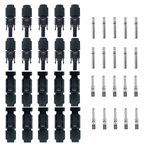 JMELEHW 20PCS Solar Connectors, Male/Female IP67 Waterproof Solar Panel Connectors (10 Pairs)