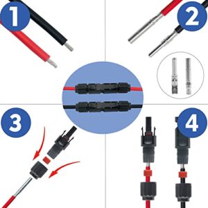 JMELEHW 20PCS Solar Connectors, Male/Female IP67 Waterproof Solar Panel Connectors (10 Pairs)