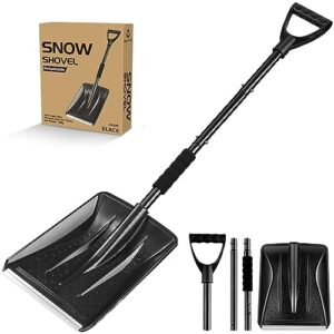 snow shovel, emergency snow shovel for car large capacity lightweight and detachable snow shovel for driveway portable shovel for home garden camping