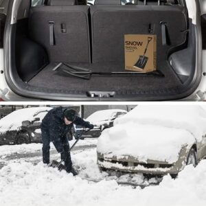 Snow Shovel, Emergency Snow Shovel for Car Large Capacity Lightweight and Detachable Snow Shovel for Driveway Portable Shovel for Home Garden Camping