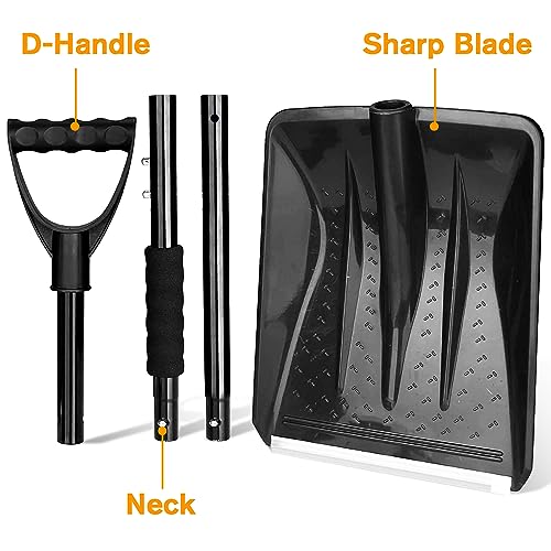 Snow Shovel, Emergency Snow Shovel for Car Large Capacity Lightweight and Detachable Snow Shovel for Driveway Portable Shovel for Home Garden Camping