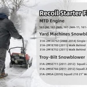 Kvjicdo 751-10955 Recoil Starter Replacement for MTD 161-JW 161-JWA Craftsman C-Cadet Hus-kee Troy-Bilt Yard Machines Snowblower Rep 951-10955