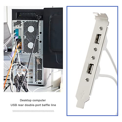 The Lord of the Tools 2Pcs 2 Port USB A Female Slot Plate Adapter 2 Port USB 2.0 Rear Panel Expansion Bracket to 9 Pin USB Cable Host Adapter 30cm PVC