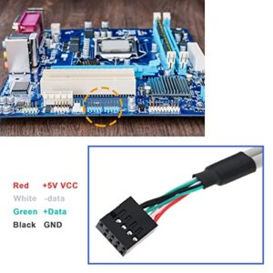 The Lord of the Tools 2Pcs 2 Port USB A Female Slot Plate Adapter 2 Port USB 2.0 Rear Panel Expansion Bracket to 9 Pin USB Cable Host Adapter 30cm PVC