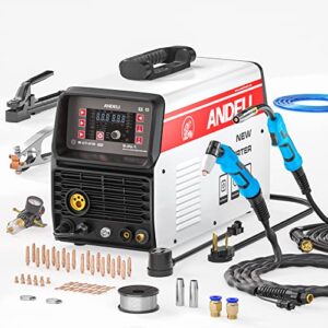 【delete】andeli 110v/220v multiprocess mig welder - mig cut tig& mma welding and flux welding without gas led screen 5 in 1 inverter mig welding machine mct-416