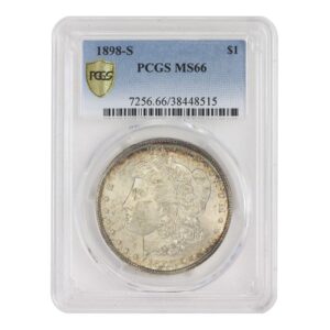 1898 s american silver morgan dollar ms-66 $1 pcgs ms66