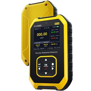 geiger counter(gc-01),nuclear radiation detector,portable handheld x-ray，y-ray, β-ray rechargeable radiation monitor meter,with lcd backlight sound-light alarm,5 dosage units switched