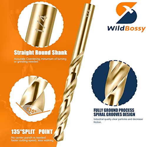 Cobalt Drill Bit Set 7/64" - 13PCS, M35 Twist Drill Bits Straight Shank, 7/64" High Speed Steel Drill Bits for Drilling in Hard Metal, Stainless Steel, Cast Iron