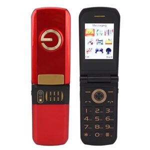 tangxi flip phone for seniors,unlocked senior flip cell phone with big buttons gsm flip phone for elderly,fast dial,camera,radio,calculator,calendar (red)