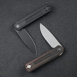 CIVIVI Foldis Pocket Folding Knife, 2.67-in Black Stonewashed Nitro-V Steel Blade, G10 Handle with Double Detent Slip Joint Pocket Knife EDC Knife C21044-3