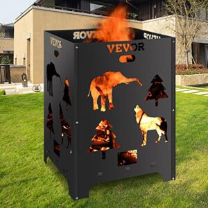 VEVOR Burn Barrel, 22x22x30.3 inch Burn Cage, Carbon Steel Cage Incinerator, Incinerator Barrel with Handle for Outdoors