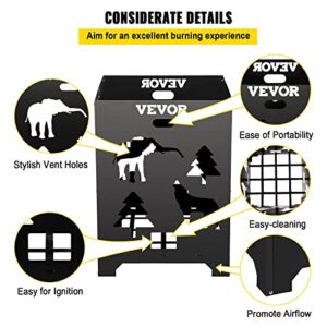 VEVOR Burn Barrel, 22x22x30.3 inch Burn Cage, Carbon Steel Cage Incinerator, Incinerator Barrel with Handle for Outdoors