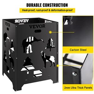 VEVOR Burn Barrel, 22x22x30.3 inch Burn Cage, Carbon Steel Cage Incinerator, Incinerator Barrel with Handle for Outdoors