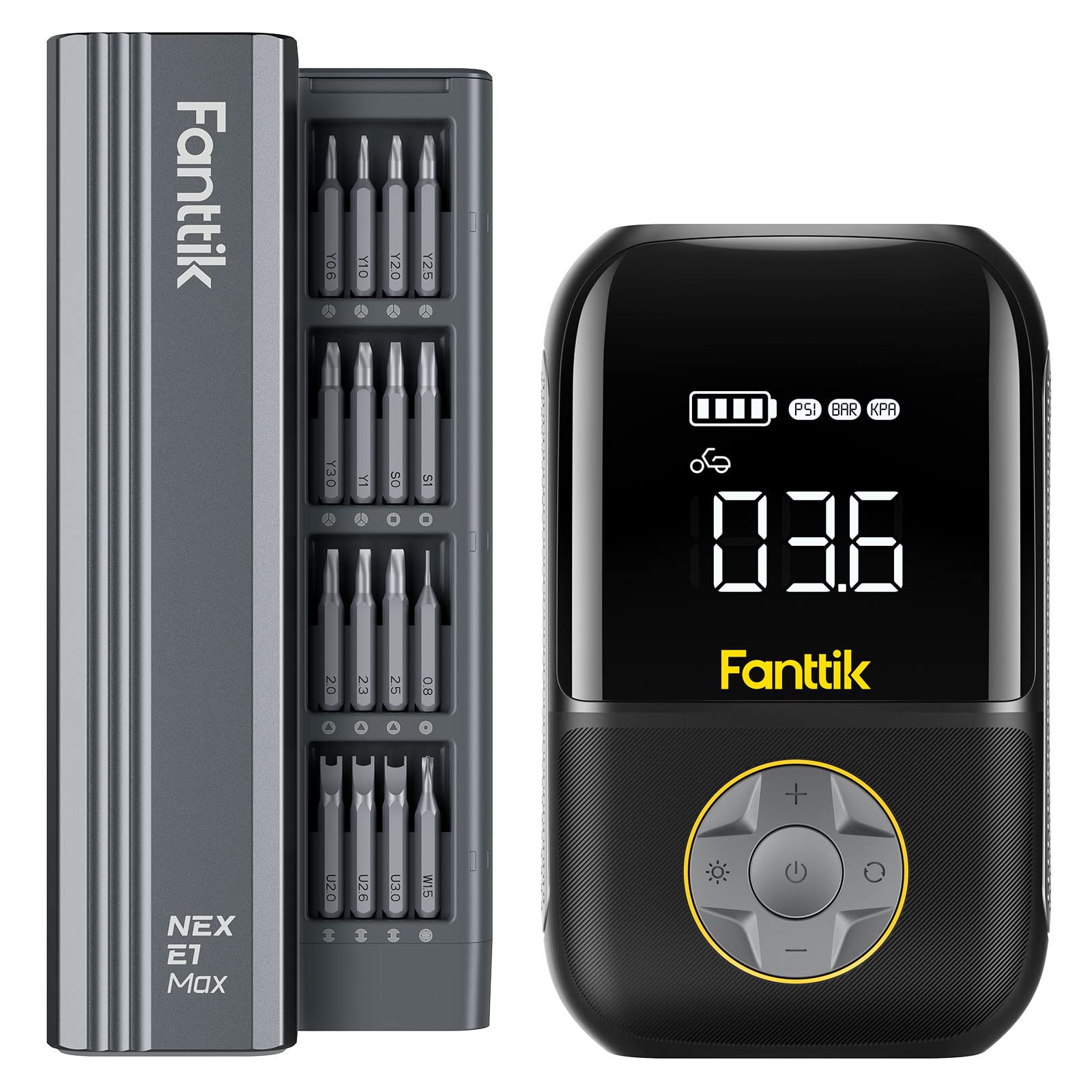 Fanttik E1 MAX Mini Electric Screwdriver & X8 Portable Tire Inflator