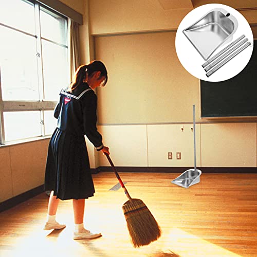 PATKAW Kitchen Decor Home & Kitchen Dustpan with Handle 1 Pc 79x27cm Metal Upright Dustpan Heavy Duty Handled Cleaning Supplies Stainless Steel Dustpan for Office Home Kitchen Mop