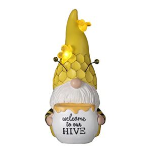 newsparkle garden gnomes decorations,bee garden gnomes outdoor for yard,garden statues beehive with sunflower solar decor for patio yard lawn porch