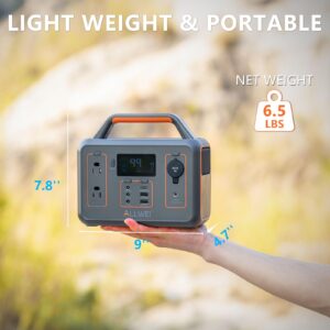 ALLWEI 300W Portable Power Station and 300W Red Car Power Inverter, 280Wh Backup Lithium Battery, USB-C PD60W, 110V Pure Sine Wave AC Outlet, 78000mAh Solar Power Generator LED Light for Camping