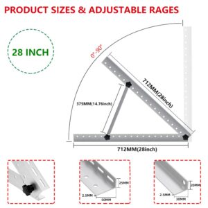 SUNMAK 28inch Adjustable Solar Panel Mount Brackets 0-90° Adjustable Solar Panel Tilt Mount Brackets for Solar Panels Installed on Any Flat Surface for RV, Roof, Boat, Any Off-Grid Systems