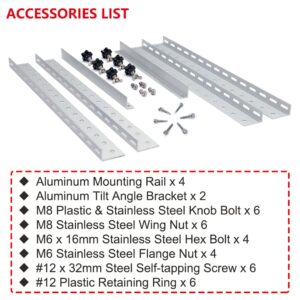 SUNMAK 28inch Adjustable Solar Panel Mount Brackets 0-90° Adjustable Solar Panel Tilt Mount Brackets for Solar Panels Installed on Any Flat Surface for RV, Roof, Boat, Any Off-Grid Systems