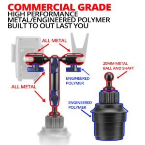 Tackform Cup Holder Plow Controller & Phone Mount Combo | 6" Metal Arm | Compatible with Western Plow, Fisher, SnowEx, Blizzard