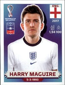 2022 panini world cup qatar sticker #eng7 harry maguire group b england mini sticker trading card