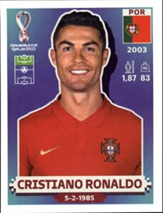 2022 panini world cup qatar sticker #por18 cristiano ronaldo group h portugal mini sticker trading card
