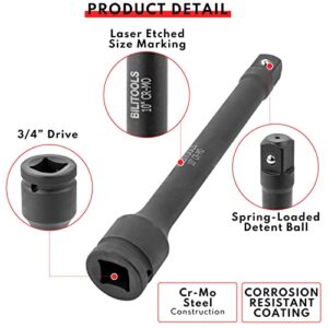 BILITOOLS 3/4 inch Drive Extension Set Impact Grade Socket Ratchet Extension Bar Set 4", 6", 10"