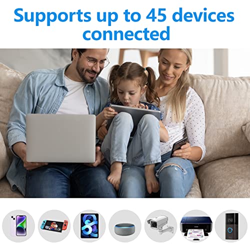 WiFi Extenders Signal Booster for Home,WiFi Extender Covers up to 8000 Sq ft & 45 Devices,WiFi Booster Easy Setup via WPS,WiFi Repeater for Home/Office/Garage/Garden-2023 New Upgrade