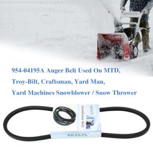 AILEETE 954-04195A Auger Belt 1/2" x 37" for MTD Cub Cadet Troy-Bilt Craftsman Yard Man Yard Machines Snowblower Snow Thrower, Replaces 754-04195 754-04195A 954-04195