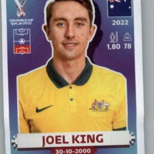 2022 Panini World Cup Qatar Sticker #AUS8 Joel King Group D Australia Mini Sticker Trading Card