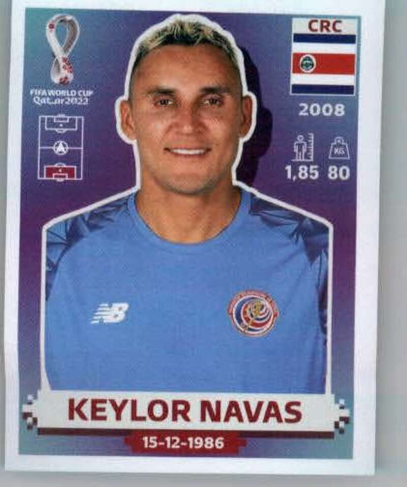 2022 Panini World Cup Qatar Sticker #CRC3 Keylor Navas Group E Costa Rica Mini Sticker Trading Card