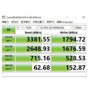 LEVEN JPS600 2TB PCIe NVMe Gen3x4 PCIe M.2 2280 SSD with Thermal Pad and Heat Sink