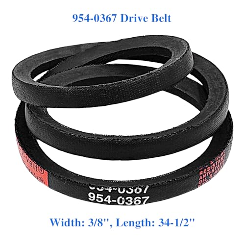 AILEETE 954-0367 Drive Belt 3/8" x 34-1/2" for MTD Craftsman Cub Cadet Troy-Bilt Ryobi Yard Man Snowblower Snow Thrower, Replaces 754-0367