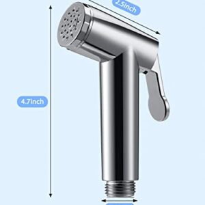 Ultra Light Bidet Toilet Sprayer Head Rustless Handheld Bidet Sprayer Cloth Bathroom Diaper Sprayer for Kitchen and Toilet-Adjustable Water Pressure Control for Feminine Wash(4PCS)