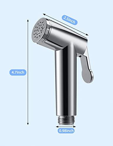 Ultra Light Bidet Toilet Sprayer Head Rustless Handheld Bidet Sprayer Cloth Bathroom Diaper Sprayer for Kitchen and Toilet-Adjustable Water Pressure Control for Feminine Wash(4PCS)