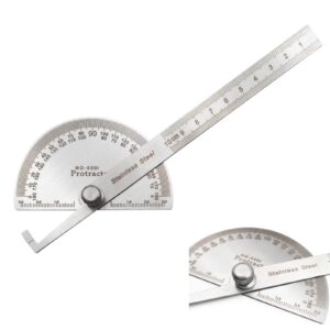 lyfjxx angle protractor,stainless steel angle ruler finder 0-180 degrees,10 cm woodworking ruler, angle measure tool, angle finder ruler, craftsman angle measure tool