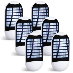 qualirey 6 pcs bug zapper indoor plug in electric mosquito zapper portable mosquito repellent indoors fly trap mosquito gnat killer insect zapper lamp for home bedroom garage kitchen