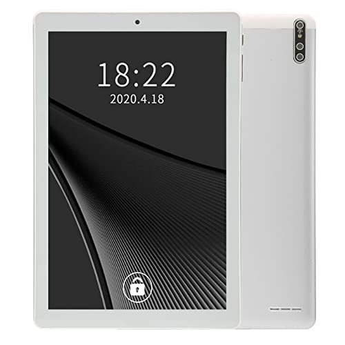 Tablet PC, 10 Inch Silver Tablet 11 3GB RAM 64GB ROM 3G & WiFi 5G Network for Men Daily School (US Plug)