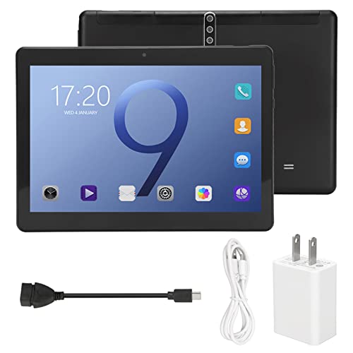10 Inch Tablet, HD Display Tablet, 8 Core 2.0Ghz CPU, Black, 3GB RAM, 32GB ROM, Dual Speaker, Night Reading Mode, 128GB Expandable (US Plug)