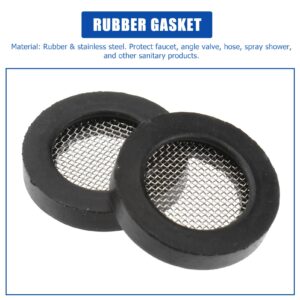 DOITOOL 20Pcs Shower Head Gasket Filter Hose Washer with Wire Mesh Rubber Gasket with Net Shower Head Filter for Sealing Repair & Most Standard Hose/Faucet/Shower Head Connection