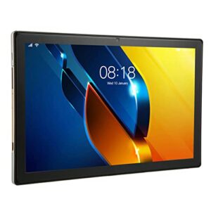 hd tablet, front 800w back 2000w 5g wifi 10 core 2.5ghz 1920x1200 hd 5g calling tablet gold for home for 11 (us plug)