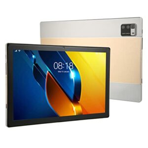 HD Tablet, Front 800W Back 2000W 5G WiFi 10 Core 2.5Ghz 1920x1200 HD 5G Calling Tablet Gold for Home for 11 (US Plug)