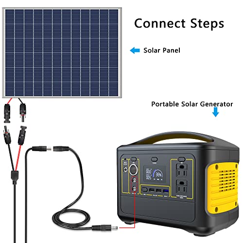 PNGKNYOCN DC 5.5x2.1mm to DC 8mm Extension Cable,14AWG DC 5.5x2.1mm Male to DC 8mm Female Adapter Cable for Portable Power Station Solar Generator and Solar Panel(1M/3FT)