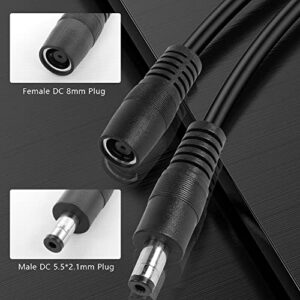 PNGKNYOCN DC 5.5x2.1mm to DC 8mm Extension Cable,14AWG DC 5.5x2.1mm Male to DC 8mm Female Adapter Cable for Portable Power Station Solar Generator and Solar Panel(1M/3FT)