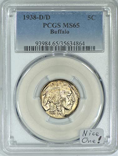 1938 D Buffalo D/D Nickel MS-65 PCGS