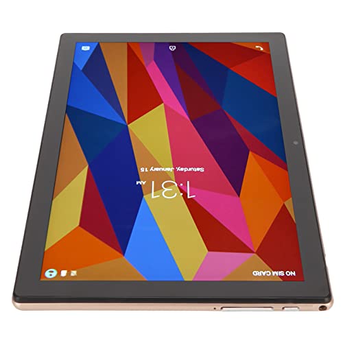 Office Tablet, 6GB RAM 128GB ROM 100‑240V 13MP Camera 8800mAh HD IPS Display Gold Tablet for Game (US Plug)