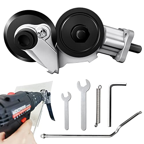 Tipsyoo Electric Drill Plate Cutter,2024 NEW Metal Nibbler Drill Attachment,Sheet Metal Cutter,DIY Metal Drill Attachment, Sheet Metal Knife for Cutting Iron, White Sheet, Steel,Copper, Aluminum