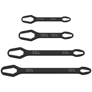 4 pcs universal torx wrench double-head self-tightening wrench, 3mm-22mm adjustable glasses wrench, multi-purpose multi-function wrench for outdoor riding home car repair tools