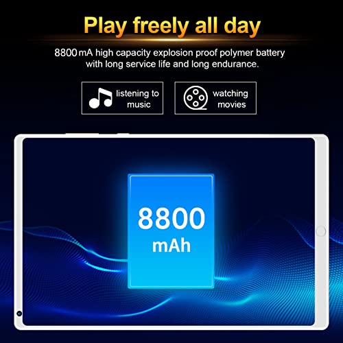 8in Kid Tablet for Android10,Silver,4GB 64GB ROM,Support Dual SIM Cards,Front 2MP Rear 8MP Camera,1920x1200 IPS Tablet,MT6592 8 Cores CPU,BT4.2,GPS,8800mah
