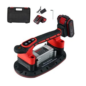 tile vibration tool with electric vacuum suction cup, 21v 15000mah hand-held tile vibrant tools, 6 speeds adjustable tile installation machine (two batteries, 28000r/min)